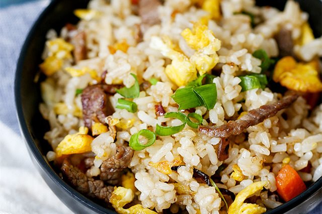 Fried Rice with Beef Egg