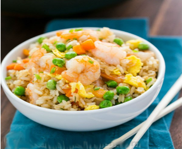 Shrimp with rice